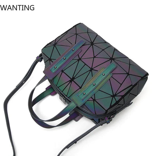 Bolsa Feminina Boston Handbags For Girls Women Laser Sequins Luminous Geometric Bag Over Shoulder Crossbody Bags For Women 2024