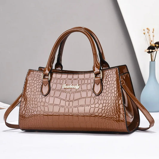Brand High Quality Crocodile Patterned Women Bags Elegant Women's Handbag Large Capacity Commute Bag Vintage Messenger Bag