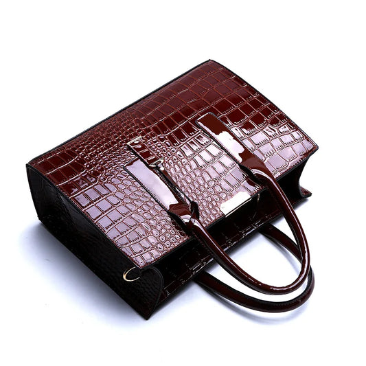 Crocodile Patterned Women's Handbag Luxurious Tote Bag Adjustable Shoulder Strap Large-capacity Crossbody Bag Suitable for Work