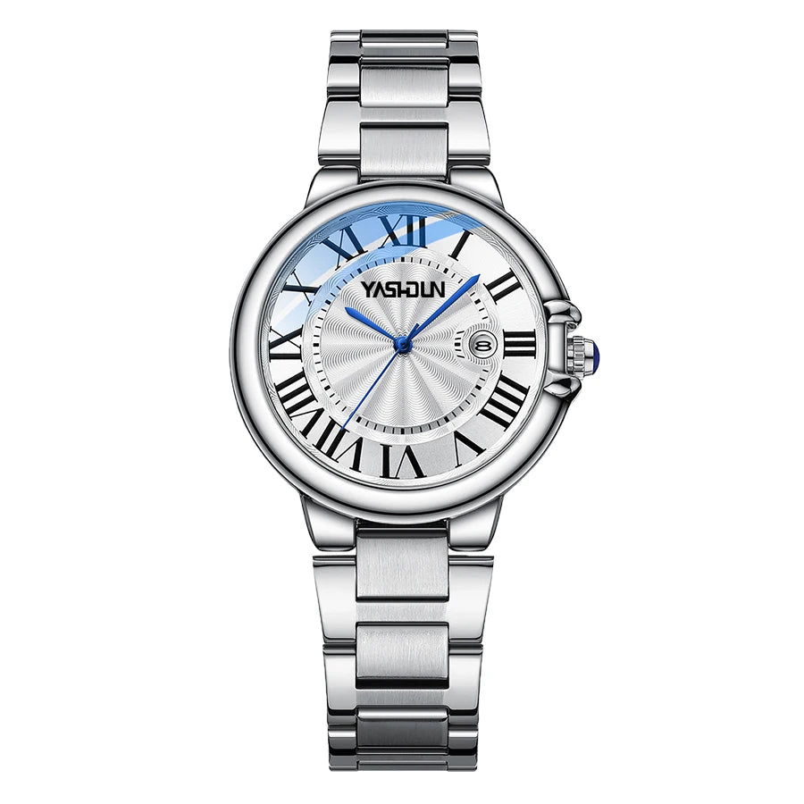 YASHIDUN ladies' watches are fashionable and elegant quartz watches with solid steel straps