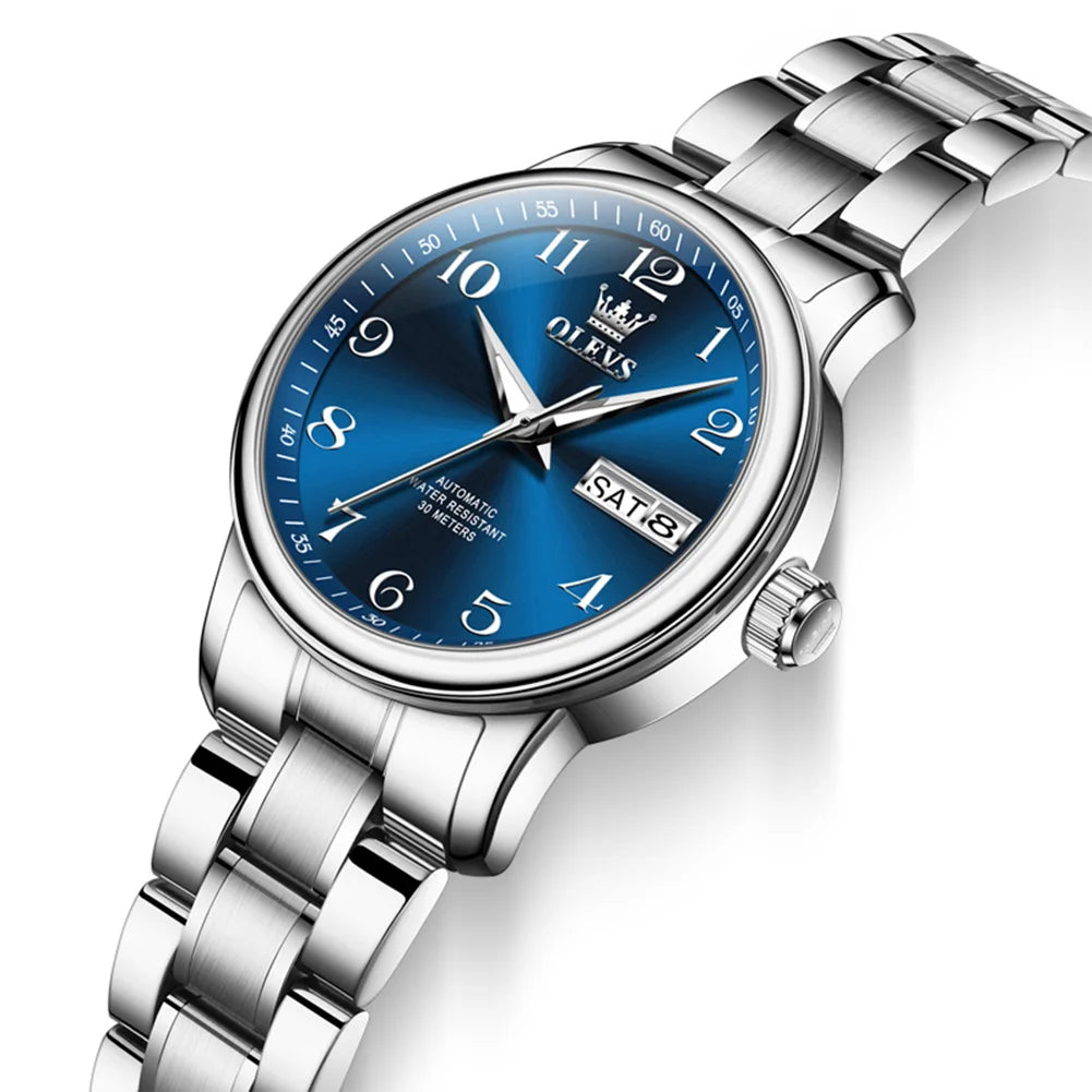 OLEVS Luxury Watch for Woman Ladies Elegant Automatic Mechanical  Watch Waterproof Luminous Date Stainless Steel Women's Watches