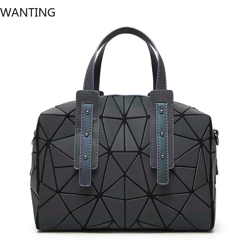 Bolsa Feminina Boston Handbags For Girls Women Laser Sequins Luminous Geometric Bag Over Shoulder Crossbody Bags For Women 2024