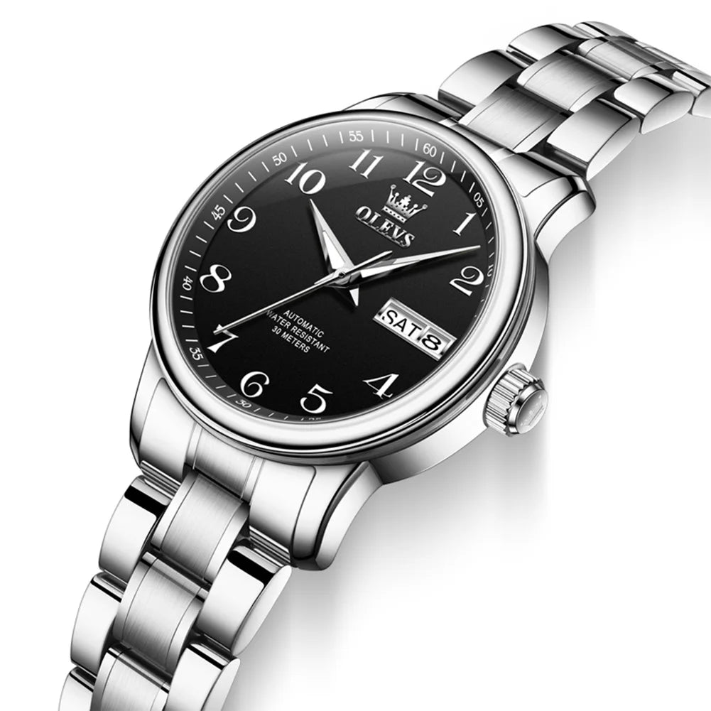 OLEVS Luxury Watch for Woman Ladies Elegant Automatic Mechanical  Watch Waterproof Luminous Date Stainless Steel Women's Watches