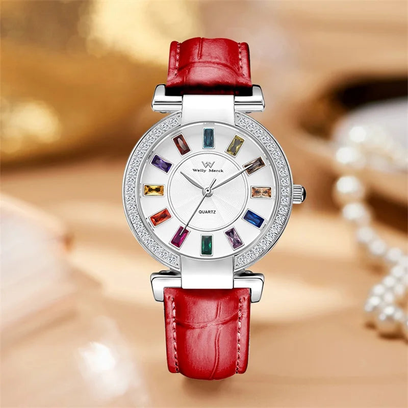 WM Watch Lady Quartz Watch Women Simple Classic Sapphire Colorful Elegant Retro Waterproof Welly Merck Woman Watches 078L-WM