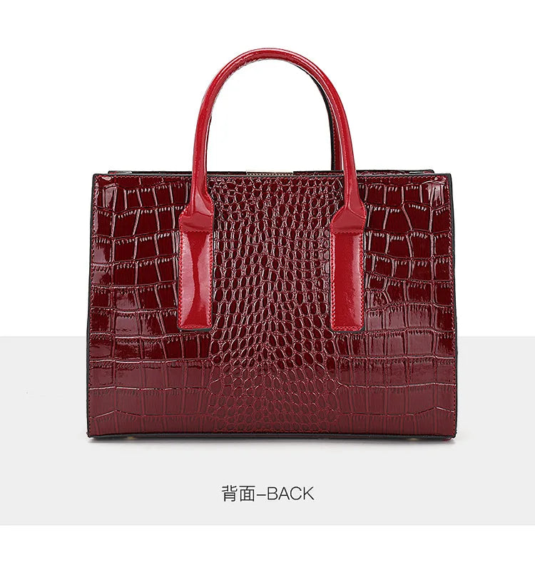 Crocodile Patterned Women's Handbag Luxurious Tote Bag Adjustable Shoulder Strap Large-capacity Crossbody Bag Suitable for Work