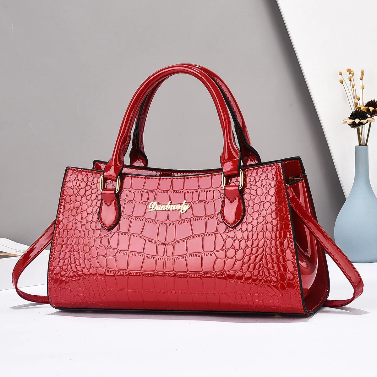 Brand High Quality Crocodile Patterned Women Bags Elegant Women's Handbag Large Capacity Commute Bag Vintage Messenger Bag