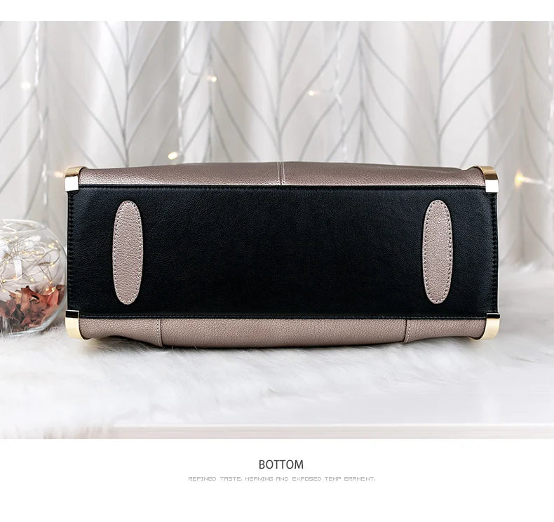 FOXER Brand Stylish Women Cowhide Leather Handbag Female Shoulder Bag Design Luxury Lady Large Capacity Zipper Top-Handle Bags