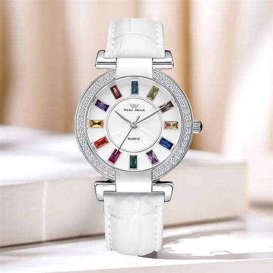 WM Watch Lady Quartz Watch Women Simple Classic Sapphire Colorful Elegant Retro Waterproof Welly Merck Woman Watches 078L-WM
