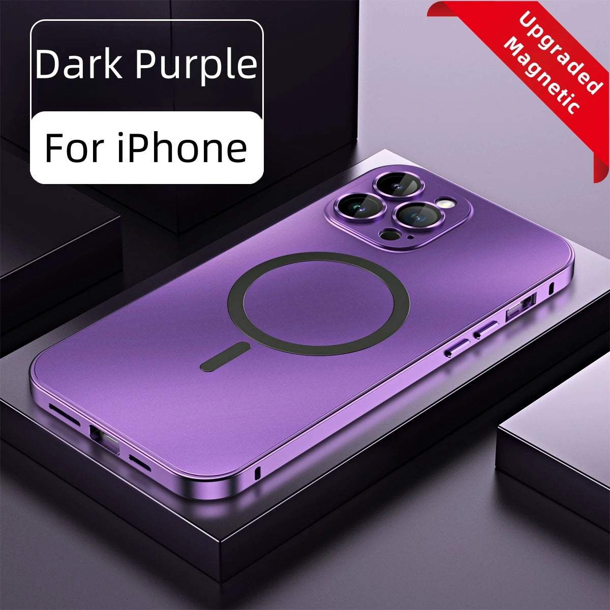 Luxury Aluminum Metal Frame Magsafe Phone Case For iPhone 17 Air 16 15 14 13 12 Pro Max Plus Magnetic Charge Shockproof PC Cover