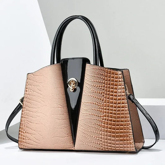 Classic Retro Crossbody Bag Fashionable Large Capacity Women'S Handbag Crocodile Pattern Shoulder Bag Commuting Tote Bag Women