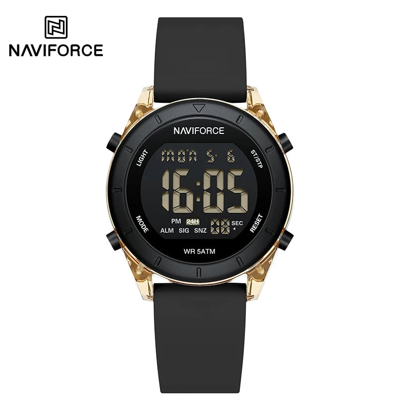 NAVIFORCE Comfortable Silicone Woman watch Waterproof LCD Display Clock Ladies Fashion Sport Electronic Wristwatches Reloj Mujer