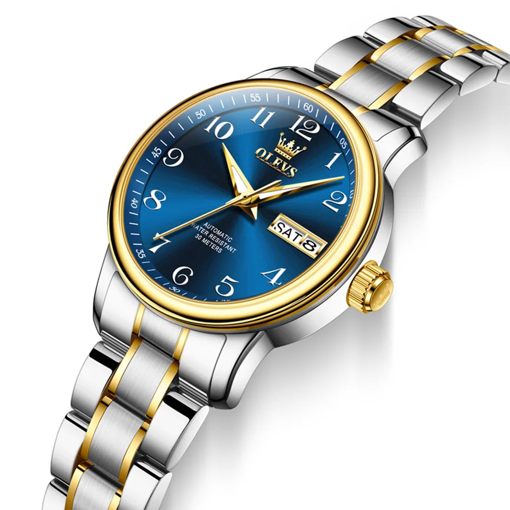 OLEVS Luxury Watch for Woman Ladies Elegant Automatic Mechanical  Watch Waterproof Luminous Date Stainless Steel Women's Watches