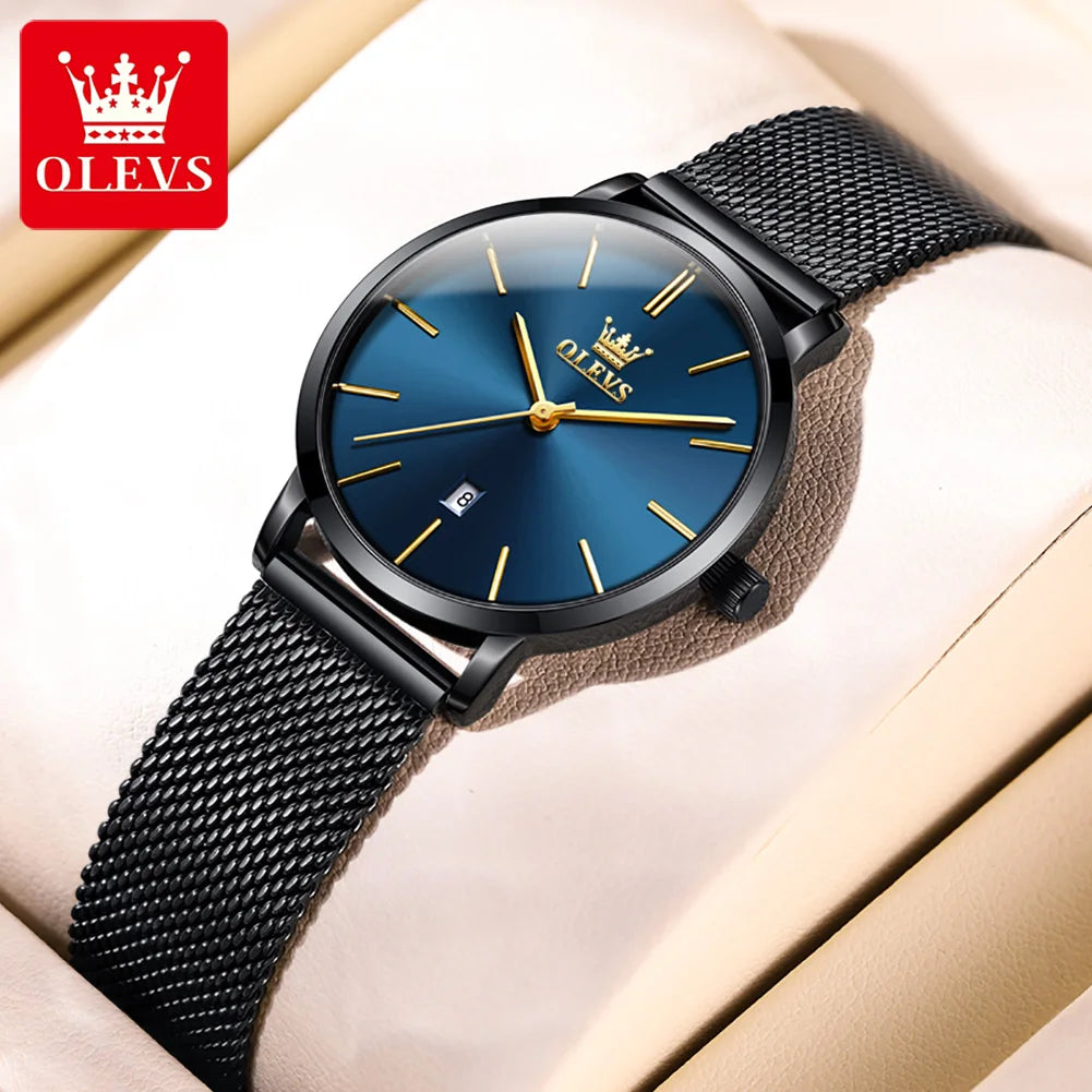 OLEVS 5869 Women Watch Original Brand Simple Mesh Belt Quartz Watch Automatic Date Waterproof Luminous Watches For Women Box