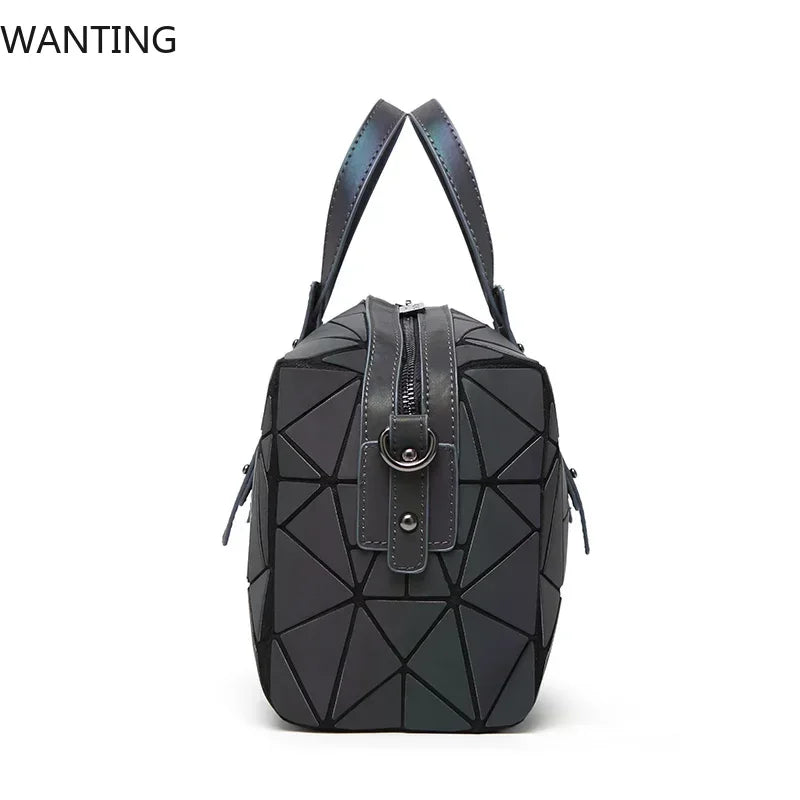 Bolsa Feminina Boston Handbags For Girls Women Laser Sequins Luminous Geometric Bag Over Shoulder Crossbody Bags For Women 2024