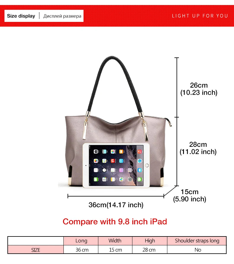 FOXER Brand Stylish Women Cowhide Leather Handbag Female Shoulder Bag Design Luxury Lady Large Capacity Zipper Top-Handle Bags