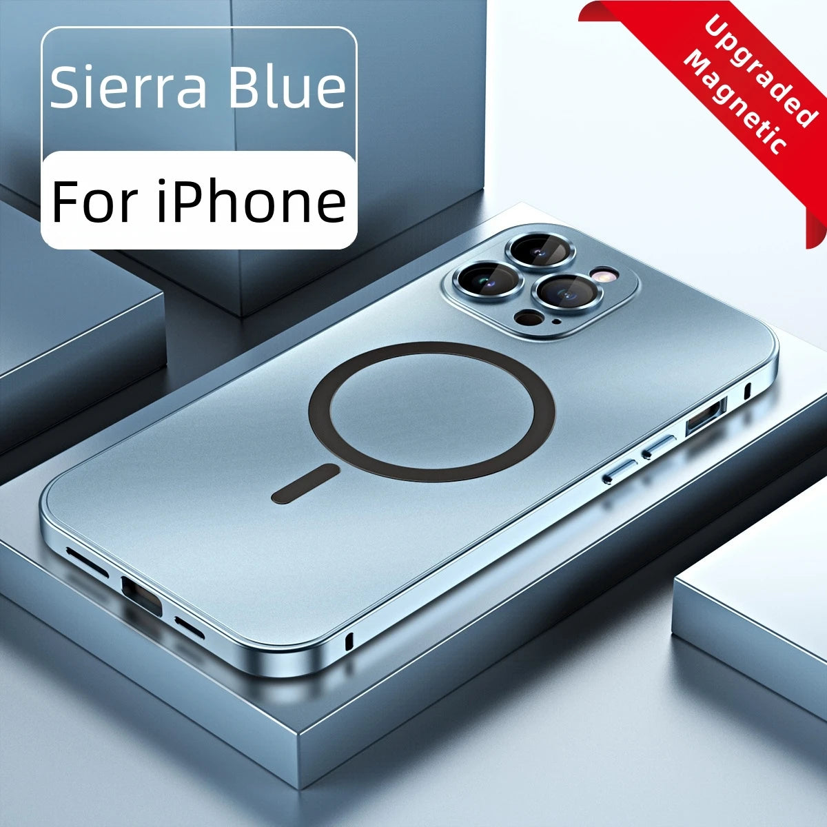 Luxury Aluminum Metal Frame Magsafe Phone Case For iPhone 17 Air 16 15 14 13 12 Pro Max Plus Magnetic Charge Shockproof PC Cover