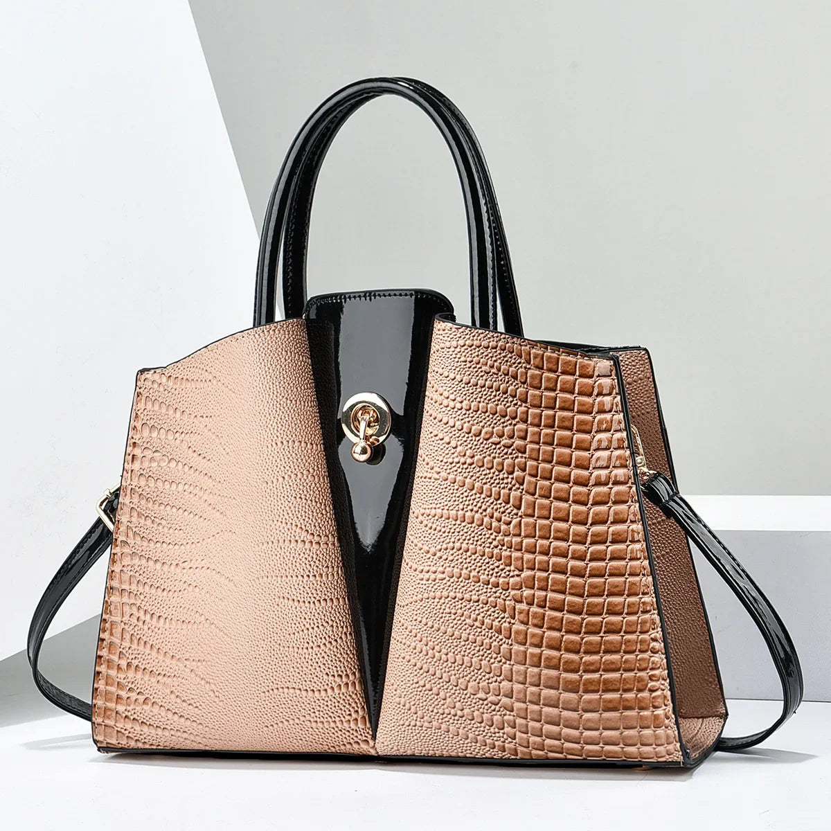 Classic Retro Crossbody Bag Fashionable Large Capacity Women'S Handbag Crocodile Pattern Shoulder Bag Commuting Tote Bag Women