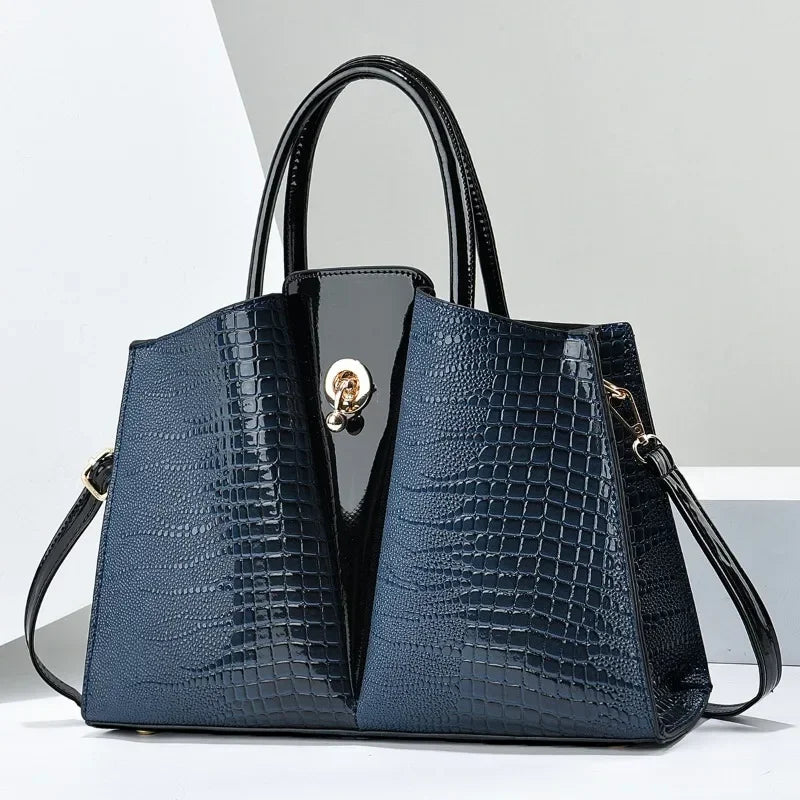 Classic Retro Crossbody Bag Fashionable Large Capacity Women'S Handbag Crocodile Pattern Shoulder Bag Commuting Tote Bag Women