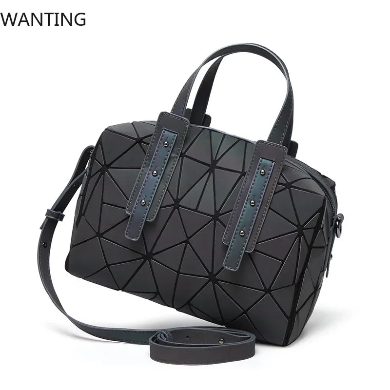 Bolsa Feminina Boston Handbags For Girls Women Laser Sequins Luminous Geometric Bag Over Shoulder Crossbody Bags For Women 2024