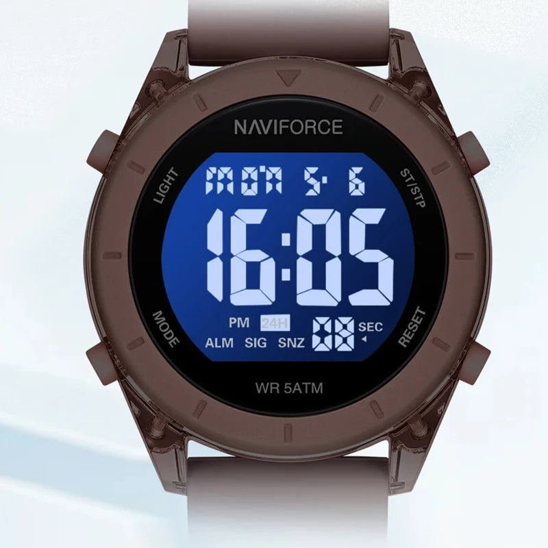 NAVIFORCE Comfortable Silicone Woman watch Waterproof LCD Display Clock Ladies Fashion Sport Electronic Wristwatches Reloj Mujer