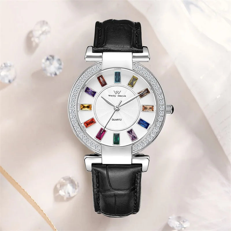 WM Watch Lady Quartz Watch Women Simple Classic Sapphire Colorful Elegant Retro Waterproof Welly Merck Woman Watches 078L-WM