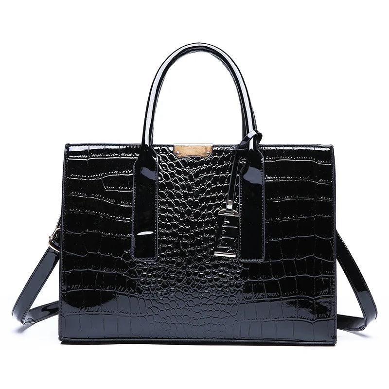 Crocodile Patterned Women's Handbag Luxurious Tote Bag Adjustable Shoulder Strap Large-capacity Crossbody Bag Suitable for Work