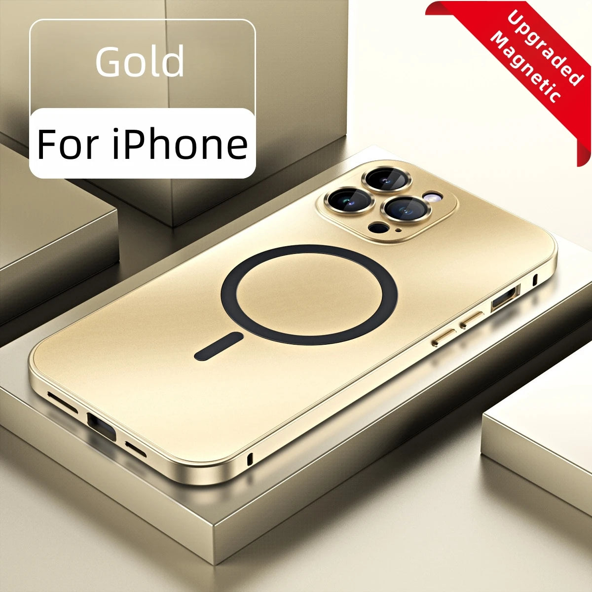 Luxury Aluminum Metal Frame Magsafe Phone Case For iPhone 17 Air 16 15 14 13 12 Pro Max Plus Magnetic Charge Shockproof PC Cover