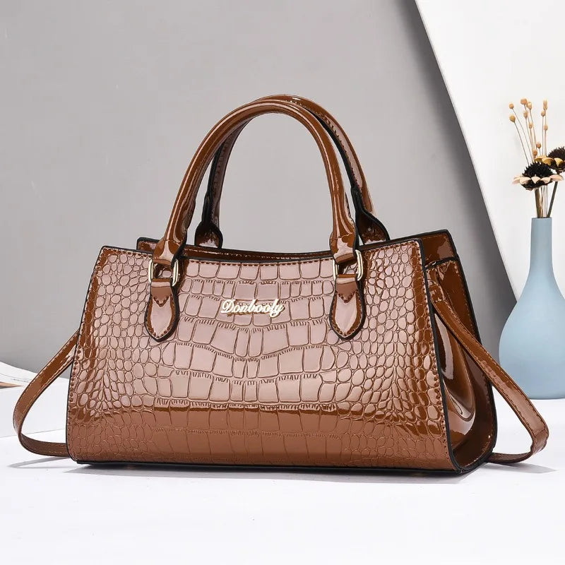 Brand High Quality Crocodile Patterned Women Bags Elegant Women's Handbag Large Capacity Commute Bag Vintage Messenger Bag