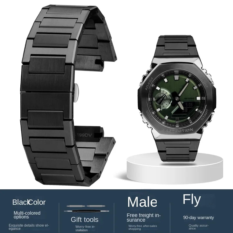 For Casio GA-2100 GM2100 watchband G-SHOCK farmhouse oak modified refined steel watch chain steel men's strap wristband Bracelet