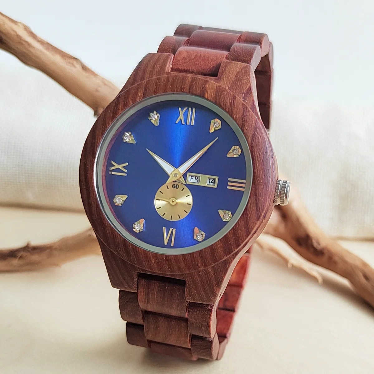 Wood Women Watches Wrist for Woman Luxury Fashion Ladies Quartz Wristwatches Luminous Date Week Wooden Watch Girlfriend Gift