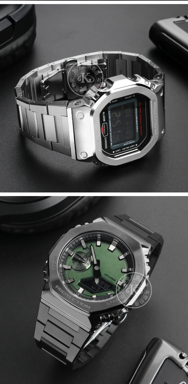 For Casio GA-2100 GM2100 watchband G-SHOCK farmhouse oak modified refined steel watch chain steel men's strap wristband Bracelet