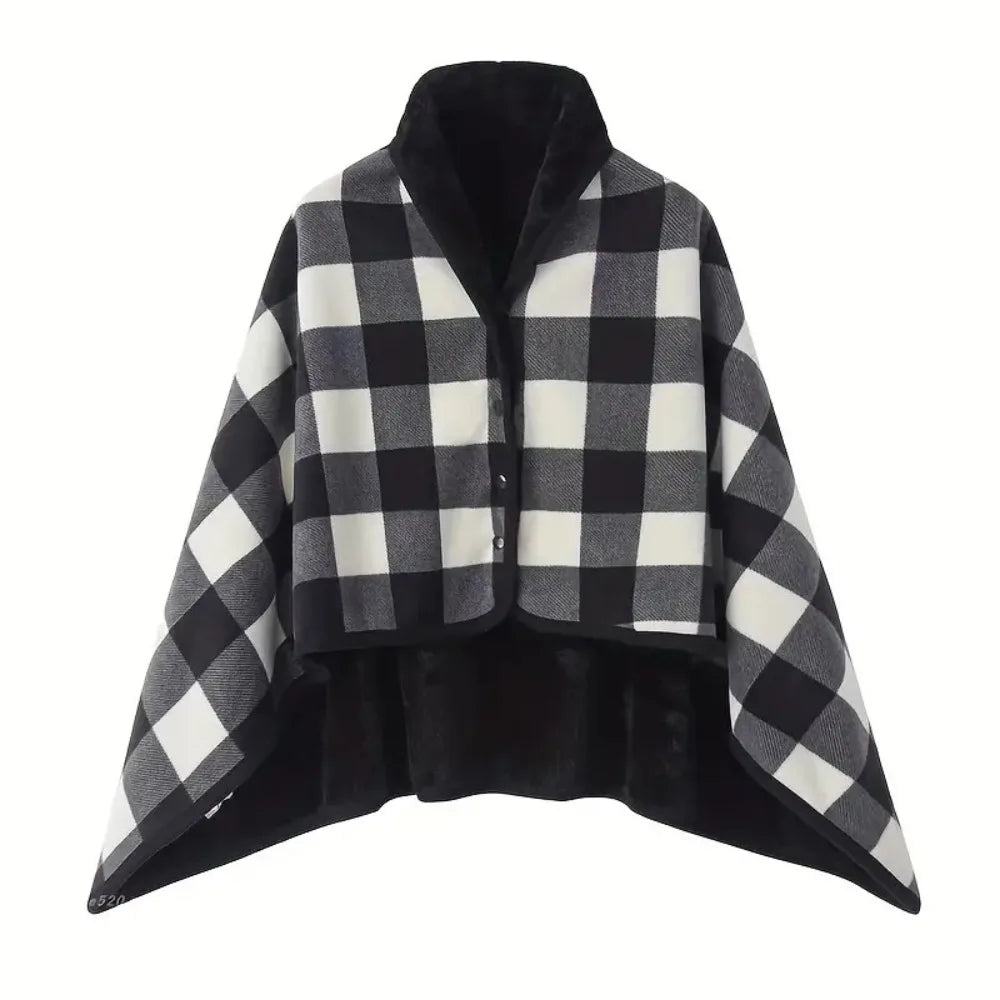 Throw Blankets Plaid Blanket Wearable Blanket Thicken Soft Home Shawl with Button Polyester Flannel Blanket Travel