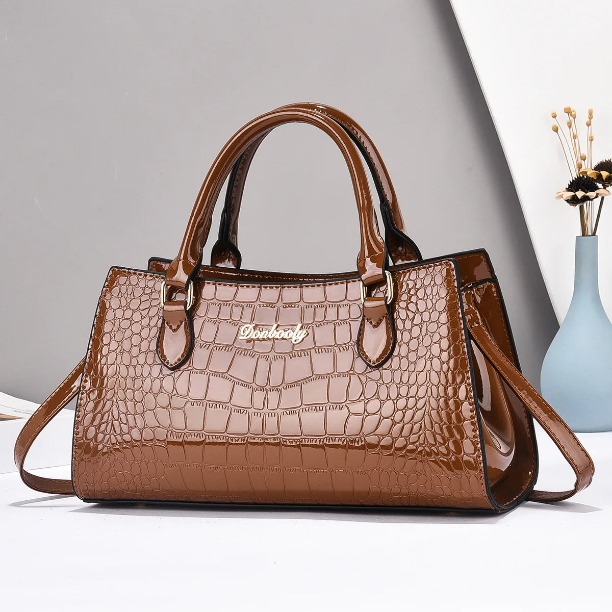 Brand High Quality Crocodile Patterned Women Bags Elegant Women's Handbag Large Capacity Commute Bag Vintage Messenger Bag